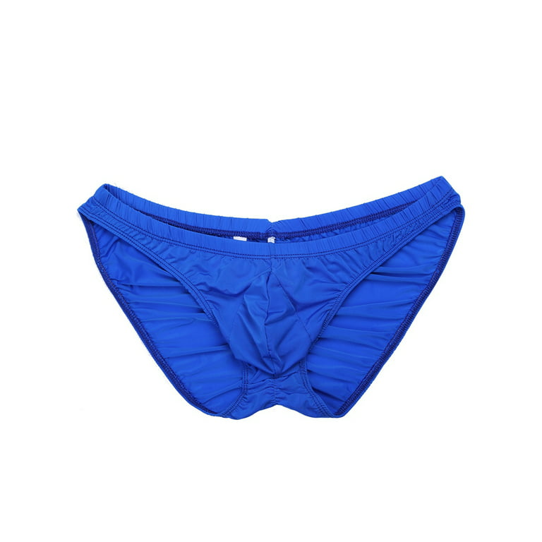 renvena Mens Bikini Bottoms Bulge Pouch Briefs Elastic Ruched Back Lingerie  Panties Swim Underwear