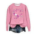 thumbnail image 4 of Cxenplz Womens Breast Cancer Awareness Sweatshirt Casual Fall Long Sleeve Pullover Pink Ribbon Print Sweater Holiday Comfy Clothes, 4 of 4