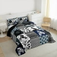 thumbnail image 3 of Manfei Teens Boys Motorcycle Motocross Full Size Comforter Sets 3-Piece,Extreme Sport Bedding Comforter Set,Geometric Plaid Lightweight Bedding Sets,Microfiber Bedroom Decor,Reversible, 3 of 8