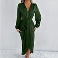 thumbnail image 6 of PFRNLF Dresses for Women ,Womens Long Sleeve Wedding Guest Dress V Neck Cocktail Church Maxi Dresses, 6 of 8