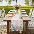 thumbnail image 4 of Table Runners 70 Inches Long Dress Scarves, Gnomes Easter Farmhouse Coffee/Dining/Kitchen Table Decor, Holiday Table Runner, Eucalyptus Spring Floral Eggs Leaves Rustic 13x70 Inch, 4 of 9