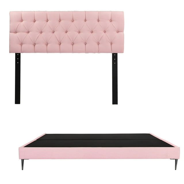 Base Cama Slim King Size + Cabecera Arlo Trinity Pink