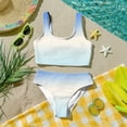 thumbnail image 6 of CCRFTGI Swimsuits for Child Girls Size 7-8 2 Piece Set Swimming Bikinis Beach Vacation Girls Bathing Suit Cute Summer Gradient Girls Clothes Swim Suit Kids Bikini Swimwear Sky Blue 1-2 Years, 6 of 9