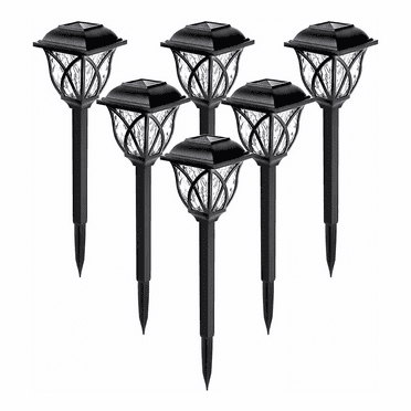 Set De Lámparas Solares Para Caminos De Jardín 6 Piezas, Blanco cálido