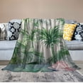 thumbnail image 2 of JRXY  Green Palm Leaf Throw Blanket Watercolor Tropical Plants Leaves Seamless Pattern Decorative Soft Warm Cozy Flannel Plush Throws Blankets for Toddler Dog Cat White, 2 of 6