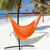 SUNRISEUMBRELLA Hanging Caribbean Polyester Hammock Chair 48 Inch (Orange)