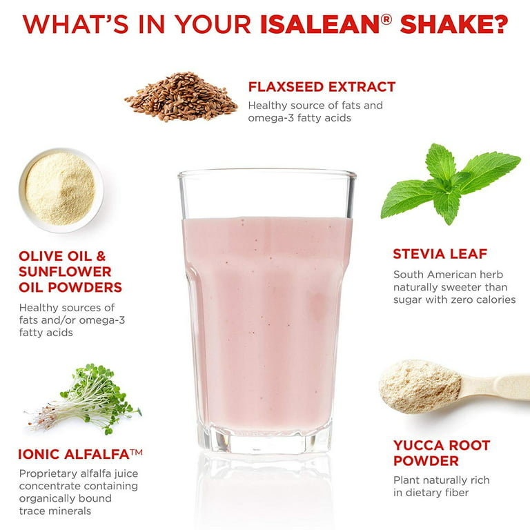 Isagenix IsaLean Shake - Complete Superfood Meal Replacement Drink Mix for  Maintaining Healthy Weight and Lean Muscle Growth - 826 Grams - 14 Meal  Canister (Strawberry Cream Flavor)