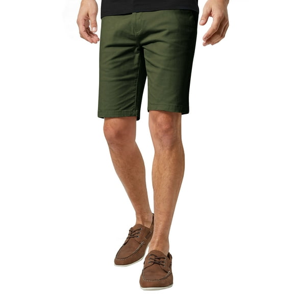 Ma Croix Mens Essential Chino Stretch Oxford Summer Flat Front Dress Shorts