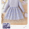 thumbnail image 4 of Frnrwgo Kids Girls Long Flutter Sleeve Dresses, Mesh Embroidery Long Sleeve Dress, Fashionable Round Neck Princess Gown, 4 of 6