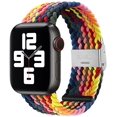 thumbnail image 1 of Boucle Solo Tressée Réglable avec Boucle Compatible avec Bracelet Apple Watch pour Hommes et Femmes, Bracelet Doux en Nylon Extensible Élastique pour iWatch Series SE 6 5 4 3 2 1 (Coloré, 38/40mm), 1 of 5