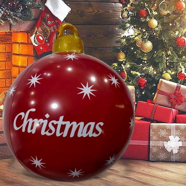 Bola De Navidad Al Aire Libre 60cm Bola De Navidad Inflable De PVC Impresión De Navidad Al Aire Libre Juguete De Bola Decorado Para Decoraciones De Piscina De Patio
