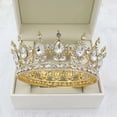 thumbnail image 2 of Nvzi Tiara de boda para novia, diadema de princesa, corona de novia, joyería para el cabello con diamantes de imitación de cristal,graduación, boda, fiesta de disfraces (H), 2 of 4