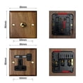 thumbnail image 5 of High Quality Retro Europe Type Vintage Wall Light Switch Socket, Solid Wood Brass Toggle Switch Plate, Antique Home Stay Switch, 5 of 5