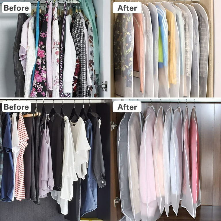 40'' Garment Bags for Hanging Clothes Storage,Clear Moth Proof