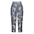 thumbnail image 5 of WXLWZYWL Knee Length Leggings for Women Plus Size Casual Floral Printed Capri Leggings Summer High Waisted Stretch Capri Pants Comfy Cropped Pants, 5 of 5