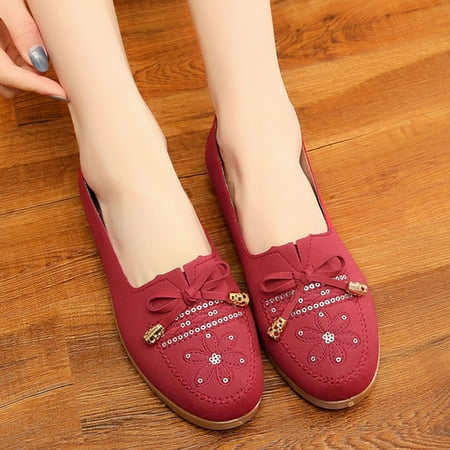 

Josdec Womens Shoes Clearance Shallow Mouth Peas Shoes Comfortable Flat Driving Shoes Shoes Cloth Shoes
