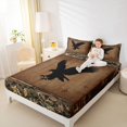 thumbnail image 4 of Homewish Safari Animal Eagle Queen Sheet Sets,Rustic Western Farmhouse Flat Sheet,Farm Tribal Queen Fitted Sheet For Kids,Luxury Bedroom Decor,4-Piece, 4 of 7