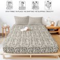 thumbnail image 5 of Cal.King Size Fitted Sheet Set - Beige Black Striped 3 Piece Bedding Sets 16" Deep Pocket Fitted Sheet with 2 Pillowcases, Abstract Modern Art Irregular Stripe Brushed Microfiber Hotel Bed Sheets, 5 of 9
