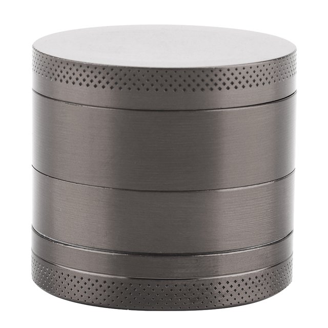 Molinillo de hierbas de 4 capas de aleación de zinc, trituradora de hierbas, especias, hierba, metal, herramienta manual (negro claro)