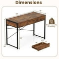 thumbnail image 4 of Giantex Computer Desk w/Drawers, Industrial Study Writing Desk for Home Office, Rustic Brown, 4 of 8