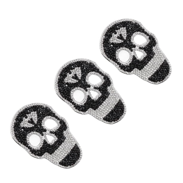 Parche Bordado, Fabricación De Bricolaje, 3 Piezas De Parches De Calavera Negros Para Coser Vestidos