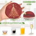 thumbnail image 5 of 6 Pcs Drink Coasters with Holder 3.94in Woven Coasters for Drinks Red Christmas Tree Coaster Set for Protection Table, 5 of 7