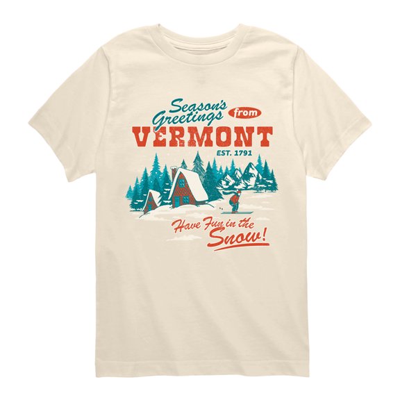 Instant Message - Season's Greetings From Vermont Short Sleeve Graphic T-Shirt