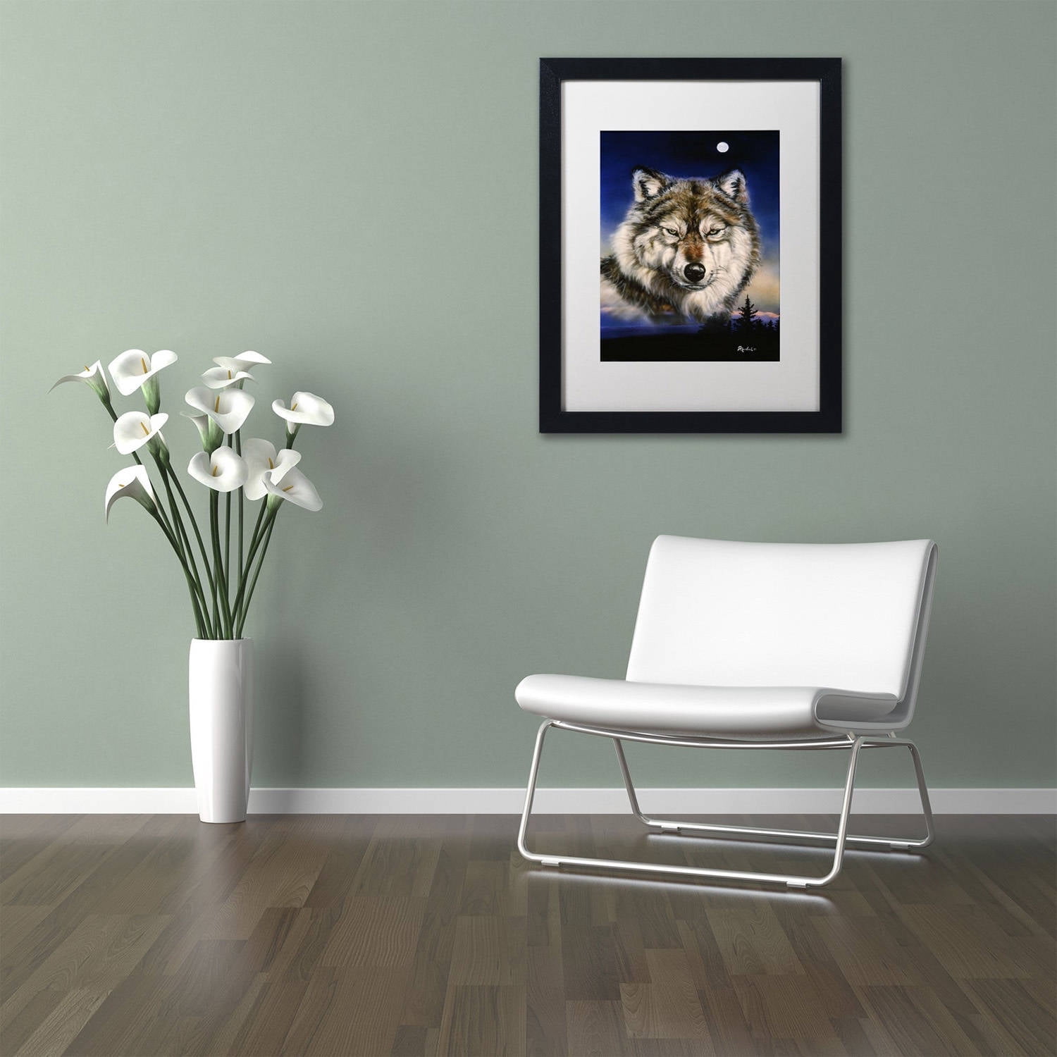 Trademark Fine Art 'Endangered' Canvas Art by Jenny Newland, White Matte, Black Frame