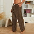 thumbnail image 3 of qucoqpe Mens Plush Warm Pajama Pants Fall Winter Cozy Fuzzy Fleece Lounge Sleepwear Pj Bottoms, 3 of 6