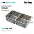thumbnail image 6 of KRAUS Dex 33-Inch Undermount 50/50 Double Bowl TRU16 Gauge Stainless Steel Kitchen Sink with DrainAssure WaterWay and VersiDrain Assembly in Radiant Pearl Finish, 6 of 9