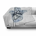 thumbnail image 3 of Evil Eye Soft Flannel Fleece Throw Blanket, Cultural Luck Piece Hand Drawn Superstitious, Cozy Plush for Indoor and Outdoor Use, 70" x 90", Dark Blue Pale Blue, by Ambesonne, 3 of 6