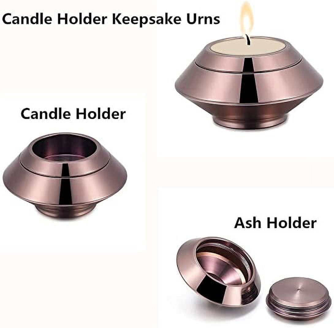 2 IN 1 Cremation Urn for Human Ashes Stainless Steel Candle Ash Holder Keepsake Urn for Ashes Candlestick Mini Funeral Urns for Pet Ashes