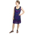 thumbnail image 5 of Sakkas Luciana Women's Tie Dye Bohemian Swing Midi Dress with Ties and Smock Back - Purple - S/M, 5 of 5