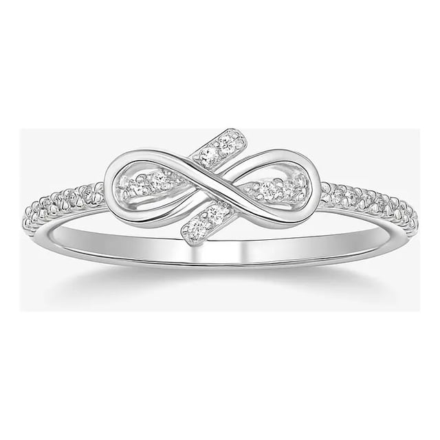 Anillo Infinito De Zirconias Para Mujer De Plata 925