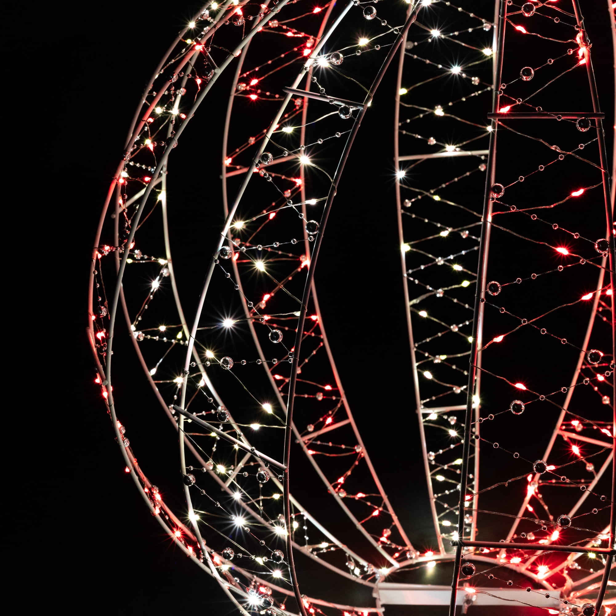 LED Lighted 3-D Ball Ornament Christmas Yard Decoration - 24" - Red and Warm White