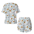 thumbnail image 5 of Qekee Carrot Rabbit Women's Pajama Set Short Sleeve Sleepwear Summer Home Wear with Pockets Soft Short Sleeve Shirt - Carrot Rabbit, 5 of 9