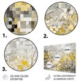 thumbnail image 3 of Designart "Bohemian Medley Yellow And Cream I" Boho Mosaic Metal Art Living Room, 3 of 5