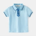 thumbnail image 2 of Kids Boys Polo Shirt Blue Uniform Shirts For Boys Summer Polo Shirt Short Sleeve Polo Shirts Boys Polo Shirts Size 7-9 Years, 2 of 3