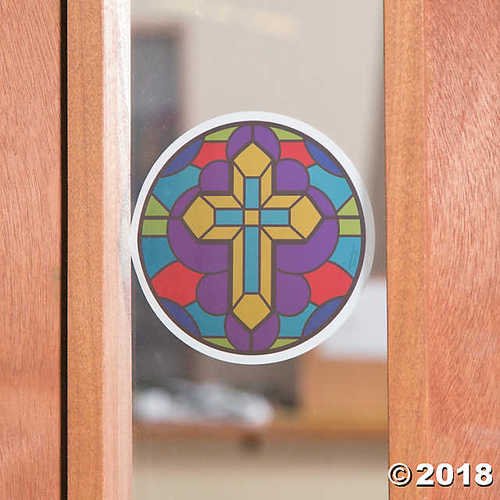 Stained Glass Cross Window Clings Walmart Com Stained Glass Cross Window Clings Walmart Com