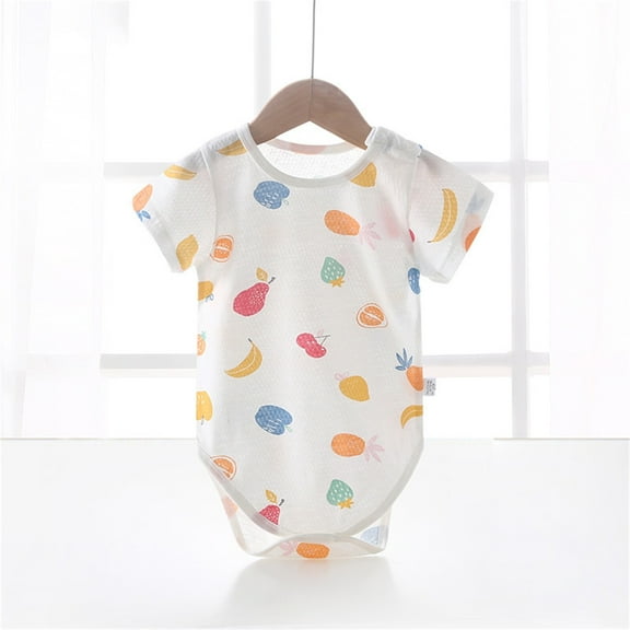 Delliss Summer Short Sleeve Jumpsuit Cute Fruit Print Baby Rompers Newborn One Piece Clothing Unisex Bodysuit