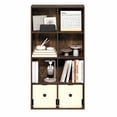 thumbnail image 5 of Furinno LUDER 8-Cube Open Shelves Bookcase. 9.5 x 24.6 x 47. Amber Pine, 5 of 5