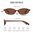 thumbnail image 4 of Trendy Oval Cat Eye Sunglasses for Women Men Retro 90s Narrow Frame Sun Glasses UV400 Protection Shades(Black/Gray), 4 of 6