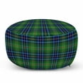 thumbnail image 1 of Plaid Pouf Cover with Zipper, Grunge Looking Vibrant Colored Scottish Folkloric Pattern with Cultural Retro Design, Soft Decorative Fabric Unstuffed Case, 30" W X 17.3" L, Multicolor, by Ambesonne, 1 of 5