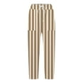 thumbnail image 4 of Audhol Casual Pants Women Women's Printed Everyday Casual Drawstring Pants Stripe Pants Women Khaki 2XL, 4 of 4