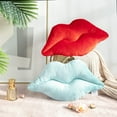 thumbnail image 6 of 3D Lips Soft Velvet Cushion Throw Pillows for Couch Bed Living Room, Insert Included, Blue, 20 X 11 inches, 6 of 6