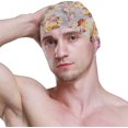 thumbnail image 3 of FYBTO Swimming Cap Watercolor Feathers Flowers Colorful Unisex Adult FYBTO Polyester, 3 of 4
