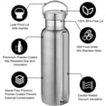 thumbnail image 4 of Fog Stainless Steel Water Bottles,20 Ounce Vacuum Insulated Double Wall Travel Bottle with Leak Proof Lid of Handle,Metal Reusable Standard Mouth Flask Thermoses for School,Hikers,Gift, 4 of 8