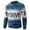 Blue, variant on SERTG Men's Gradient Thickened Stretch Letter Print Plush Sweater Fall Winter Soft Warm Mock Neck Knit Top Men's Sweaters(Black,3XL)