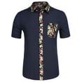 thumbnail image 2 of Lars Amadeus Men's Floral Short Sleeve Button Down Hawaiian Shirt with Pocket, 2 of 7