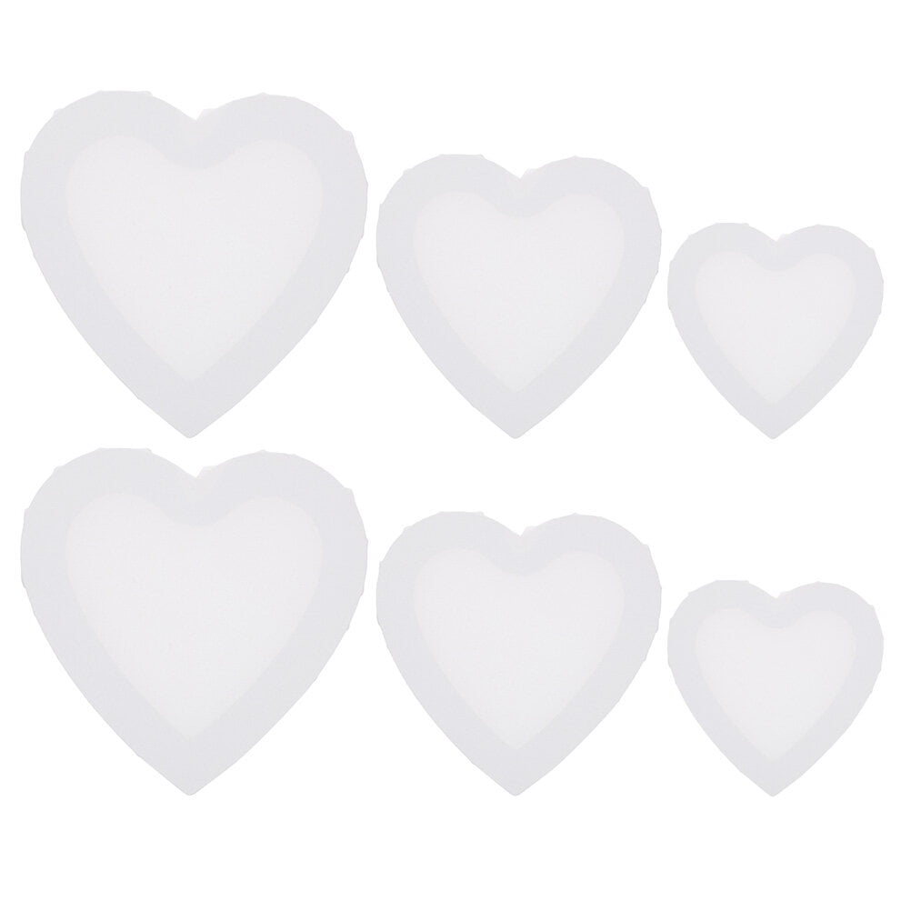 Raindrops  6 Pcs Artist Practicing Frames Heart Shaped Canvas Boards Child White